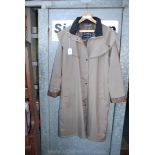 A long waterproof Coat by Jack Murphy Dublin, Heritage Collection, size 14, (zip not working,