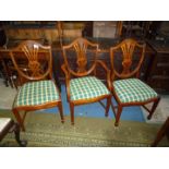 A contemporary set of eight including two carvers Hepplewhite design Mahogany Dining Chairs having