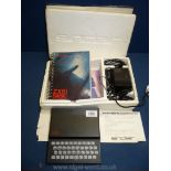 A Sinclair ZX81 personal Computer in original box and includes; manual, leads, etc.