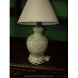 A Denby china lamp and shade