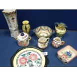 A small quantity of vintage Quimper including jugs, vase, lidded pot etc.