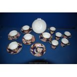 An unusual early Coalport part coffee and tea service, possibly an unrecorded pattern: six teacups,