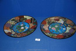 A pair of antique Japanese cloisonne Dishes,