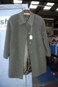 A 'Fashion S.A. Spain' dark green cashmere and wool Overcoat, size 14.