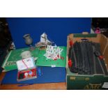 Miscellaneous vintage toys, games, etc to include; Scalextric, Clock golf set, Chinese painting set,