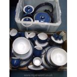 A good quantity of dark blue and white 'Imperial Blue' Denby Tableware including plates, meat plate,