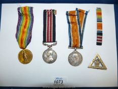 A set of WWI medals belonging to S.J.T. B.H. Spear service number: 4795 of the 8th London Regiment.