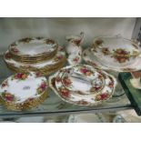 A quantity of Royal Albert 'Old Country Roses' to include; milk jug, swan toothpick holder,