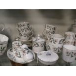 A Crown Staffordshire part Teaset including five tea cups, one coffee cup, six saucers,
