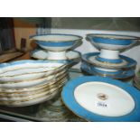 A blue and white Dessert service, (marked Rihouet,