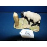 A Border Fine Arts 'Lamb and Butterfly', 3 1/4'' tall.