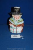 A 19th century Welsh woman costume jug. 5 3/4" tall.