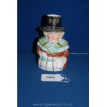 A 19th century Welsh woman costume jug. 5 3/4" tall.