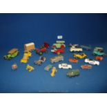 A quantity of vintage vehicles by Dinky, Matchbox, Corgi etc, approx. 25.