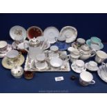 A quantity of cabinet cups & saucers to include; Bristol, Allertons, Midwinter, Czechoslovakian,