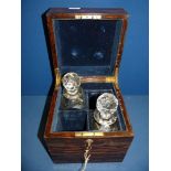 A Coromandel Decanter Box with brass corners and brass inset carrying handles,