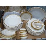Nineteen Losel dinner plates and six breakfast plates, four cups,