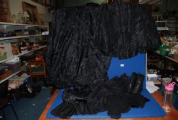 A box of Victorian mourning clothing, etc.