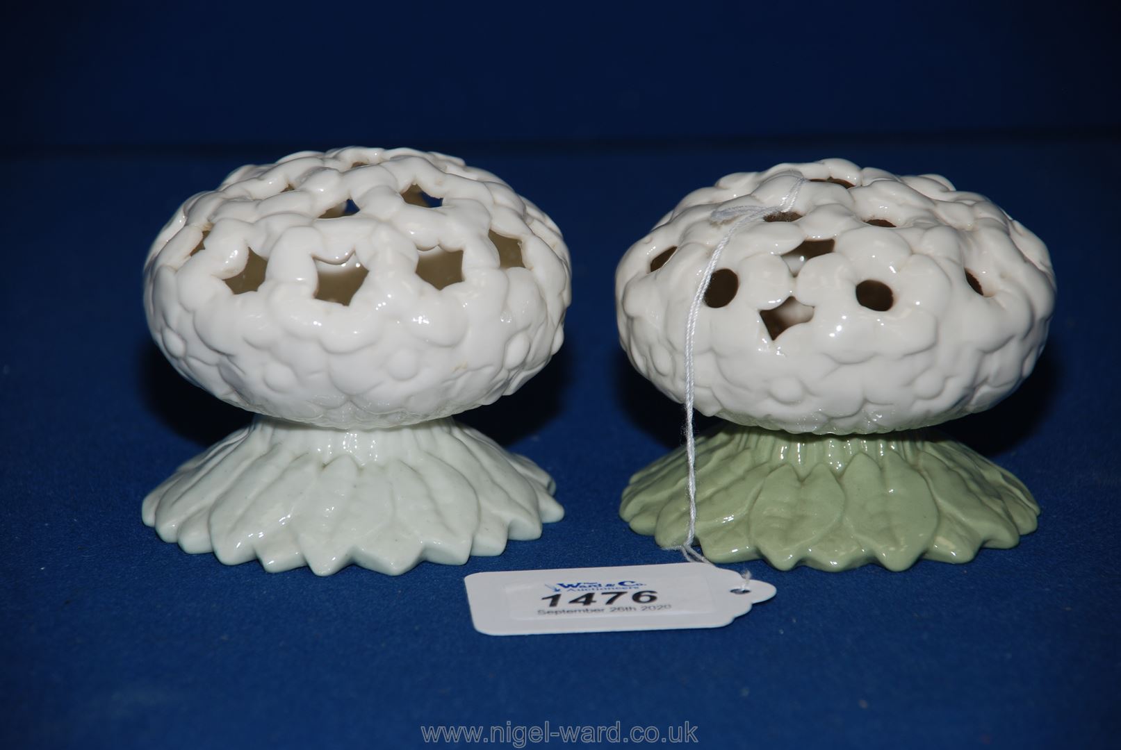 Two matched Royal Worcester posy holders. - Image 6 of 10