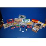 A quantity of mint and boxed Die-Cast toy cars including Dinky, Corgi, advertising models, etc.