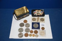 Miscellaneous coins including Crowns, Victoria half-crowns (1889-1895), etc.