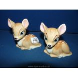 Two Wade Bambi figures; Walt Disney Productions. 4" long x 4 1/2" tall.