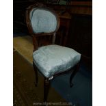 A nice quality Mahogany framed Side Chair having carved floral and leaf swag detail,