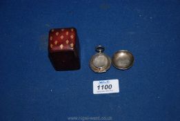 A Silver sovereign Case (hinge broken), Birmingham 1901 and a small Italian leather box.