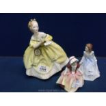 Three Royal Doulton figures; The Last Waltz, Andrea and Dinky Do.