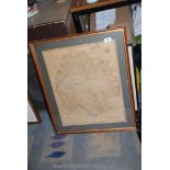 A framed and mounted Map of Herefordshire published by John Stockdale, engraved by J.