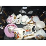 A quantity of commemorative china including 1937 Coronation, Silver Jubilee, QEII etc.