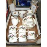 A Wedgwood 'Hathaway Rose' part teaset comprising six cups and saucers (one damaged) and six Royal