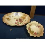 A Royal Worcester oval blush coloured trinket Dish, date code for 1901, RN 222285,
