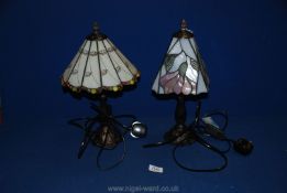 Two modern Tiffany style table lamps