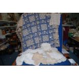 A quantity of Portuguese lace, table covers, serviettes,