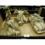 A pair of Elephant Bookends by Sarah Darcy of Ross-on-Wye,