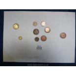 A quantity of coins to include; Spanish centimes, Norwegian ore, Russian kollbeck, rollehkh, etc.