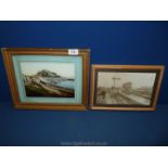 Two railway interest photographs of Leominster Station and Jersey Harbour.