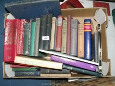 A box of books including toys from The Tales of Beatrix Potter, The Eucharis Today, etc.