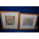 Two framed and mounted Teddy Bear Prints no. 89/500 'Hewitt's Card Trick' and no.