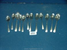A quantity of Silver Teaspoons, London and Sheffield makers, 1896 - 1919. 210g total.