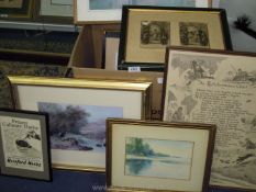 A quantity of prints including an Advert for Hereford Herbs, Henley on Thames,
