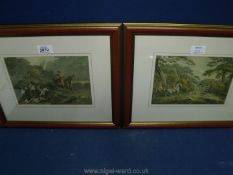 A pair of framed and mounted circa 1900 Hunting Prints label verso informing of more information on