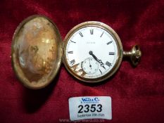A yellow metal cased Elgin Nat'l Watch Co., USA seven jewels gent's wristwatch, no.
