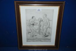 An original etching of two boxing veterans (1918),