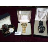 Four Gents wrist watches including a Citizen Quartz Chronograph watch,