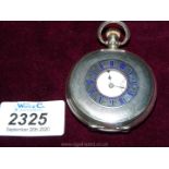 A Waltham Traveler half hunter Pocket Watch, the Dennison Watch Case Company marked Birmingham 1912,