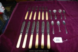 A quantity of fish knives and forks, silver teaspoons, etc.
