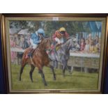 A framed Oil on canvas (circa 1986) signed Sue Wingate (1947-2016 RCA) of the finish of Norcross,