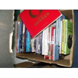 A box of books on transportation to include buses, trams, ships etc.
